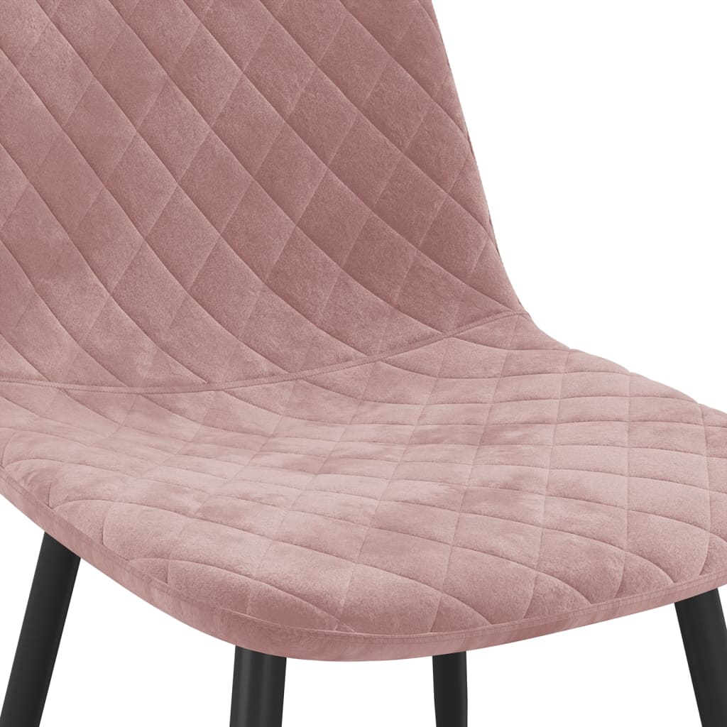 Eetkamerstoelen 6 St Fluweel Roze - Design Meubelz