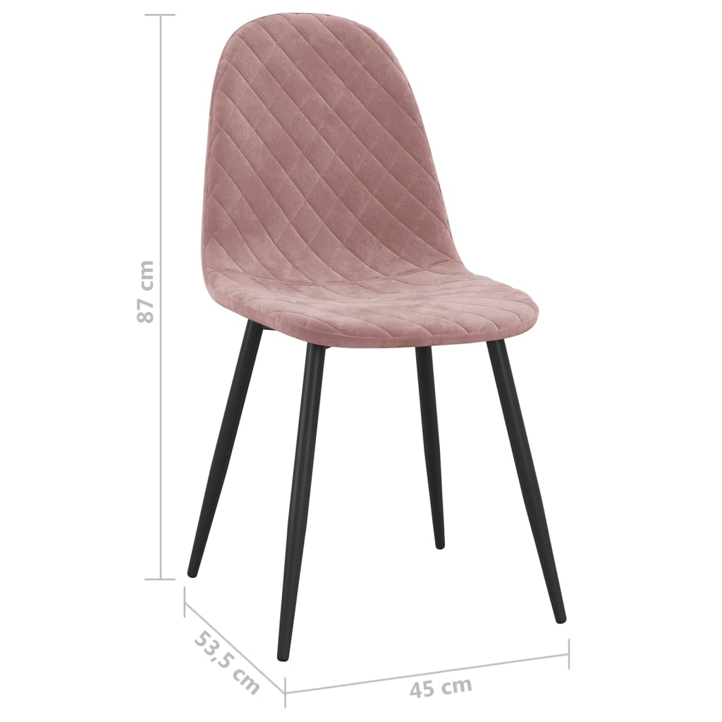 Eetkamerstoelen 6 St Fluweel Roze - Design Meubelz