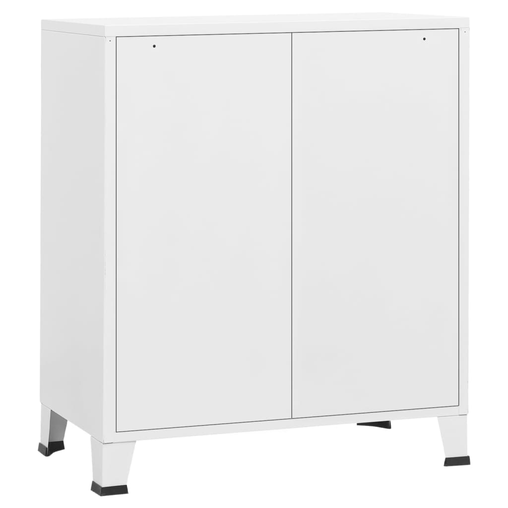 Ladekast Industrieel 78X40X93 Cm Metaal Wit - Design Meubelz