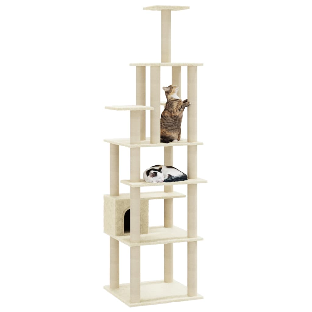 Kattenkrabpaal Met Sisal Krabpalen 183 Cm Crèmekleurig crème - Design Meubelz