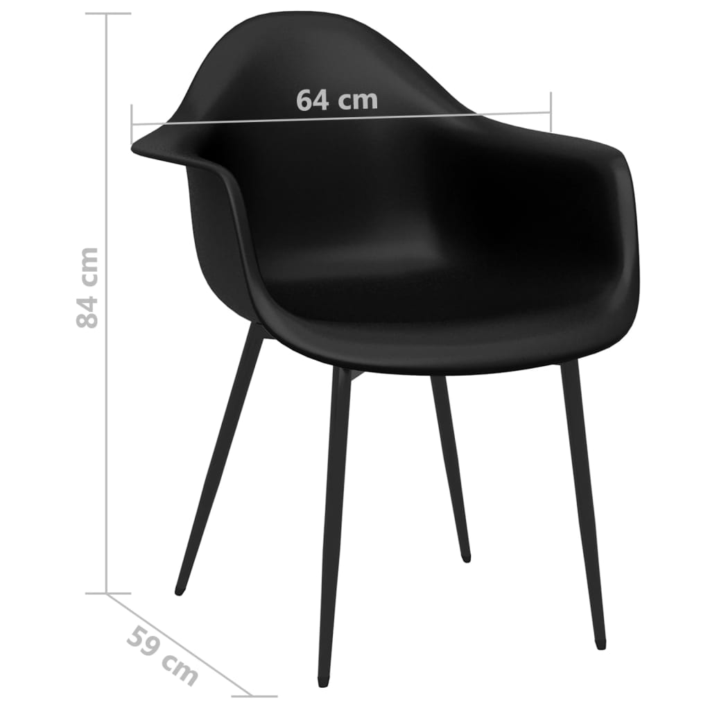 Eetkamerstoelen 6 St Pp Zwart - Design Meubelz