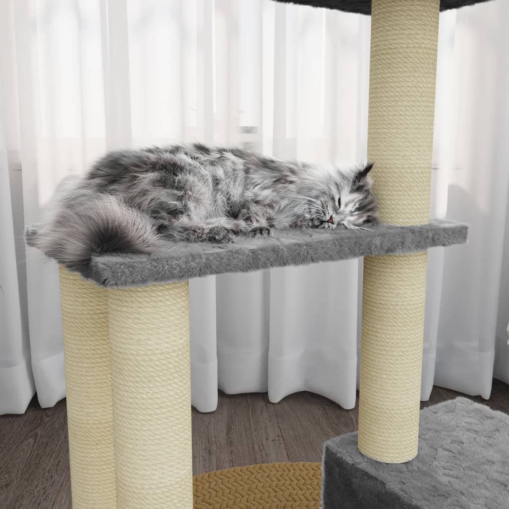 Kattenmeubel Met Sisal Krabpalen 71 Cm Lichtgrijs Lichtgrijs - Design Meubelz