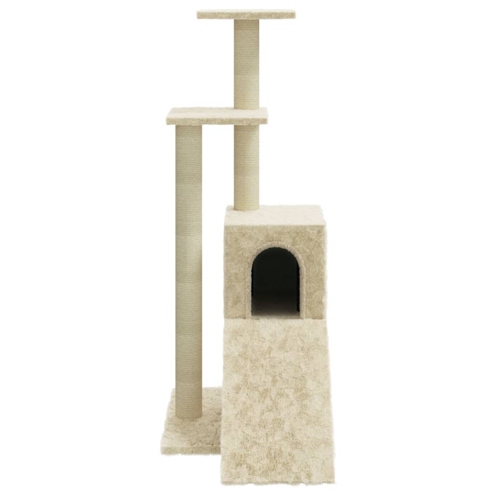 Kattenmeubel Met Sisal Krabpalen 92 Cm Crèmekleurig crème - Design Meubelz