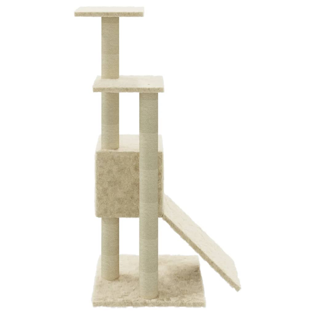 Kattenmeubel Met Sisal Krabpalen 92 Cm Crèmekleurig crème - Design Meubelz