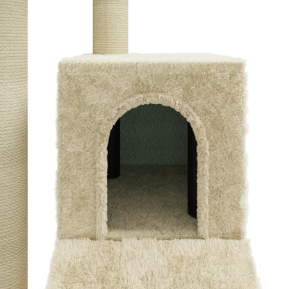 Kattenmeubel Met Sisal Krabpalen 92 Cm Crèmekleurig crème - Design Meubelz