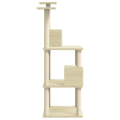 Kattenmeubel Met Sisal Krabpalen 141 Cm Crèmekleurig crème - Design Meubelz