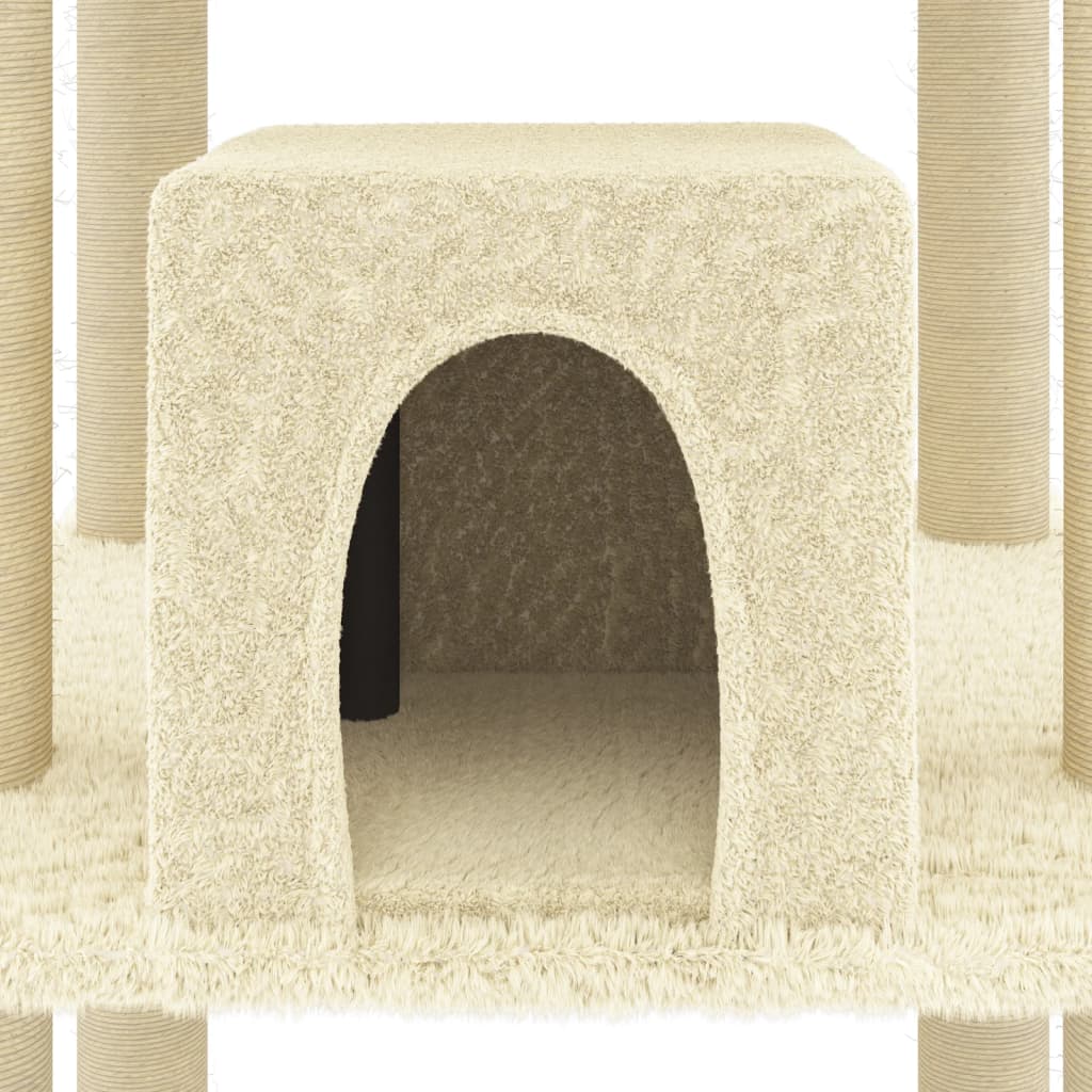 Kattenmeubel Met Sisal Krabpalen 216 Cm Crèmekleurig crème - Design Meubelz