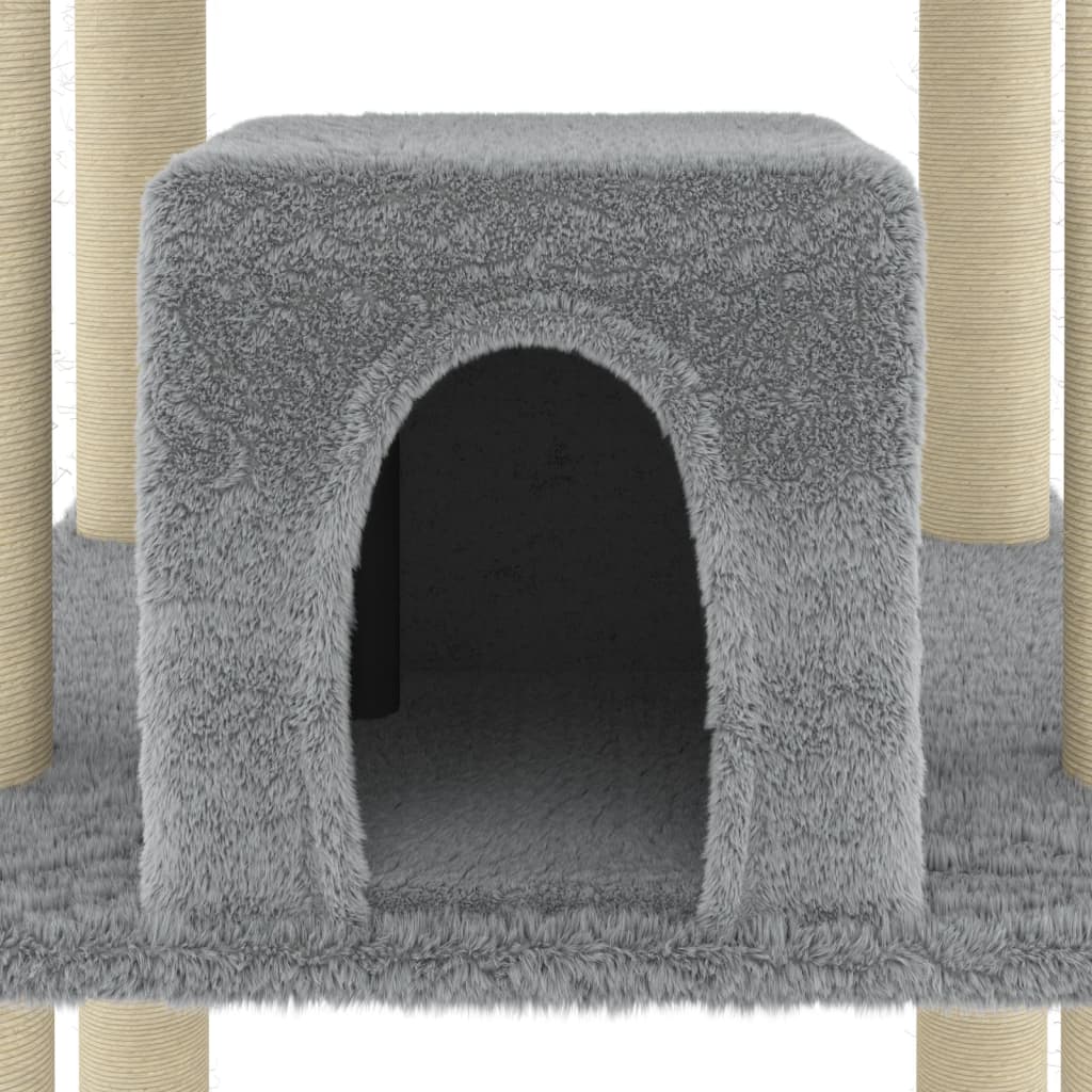 Kattenmeubel Met Sisal Krabpalen 216 Cm Lichtgrijs Lichtgrijs - Design Meubelz