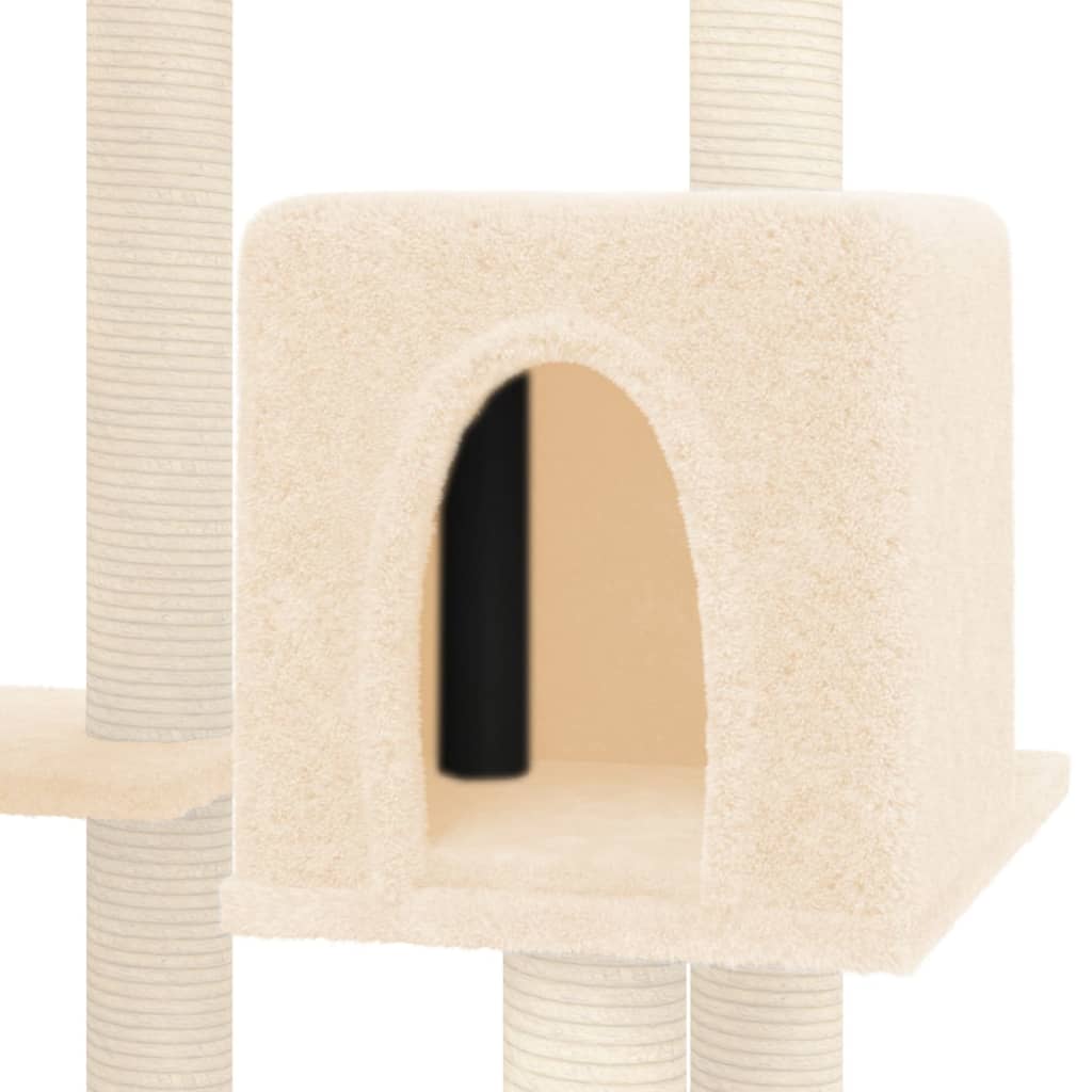 Kattenmeubel Met Sisal Krabpalen 145 Cm Crèmekleurig crème - Design Meubelz