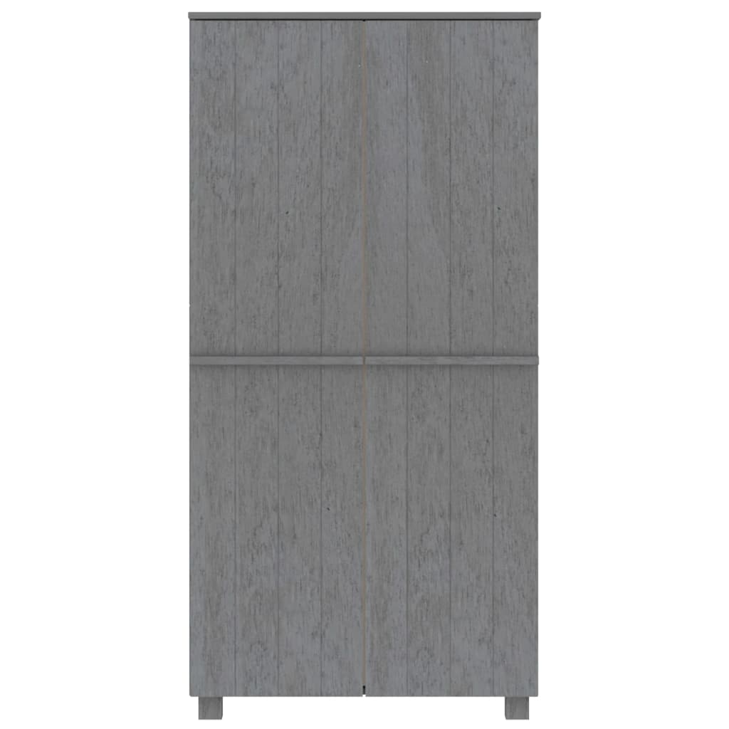 Kledingkast Hamar 89X50X180 Cm Massief Grenenhout Donkergrijs - Design Meubelz