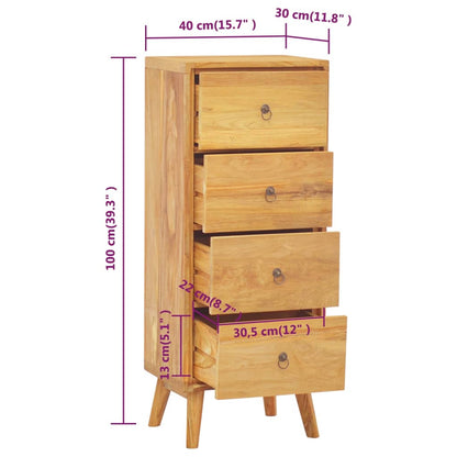 Ladekast 40X30X100 Cm Massief Teakhout - Design Meubelz