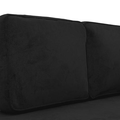 Chaise Longue Met Kussens En Bolster Fluweel Zwart - Design Meubelz