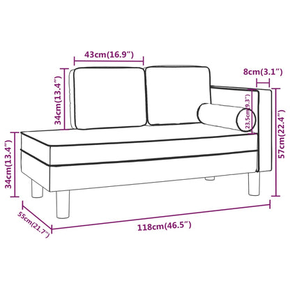 Chaise Longue Met Kussens En Bolster Fluweel Zwart - Design Meubelz