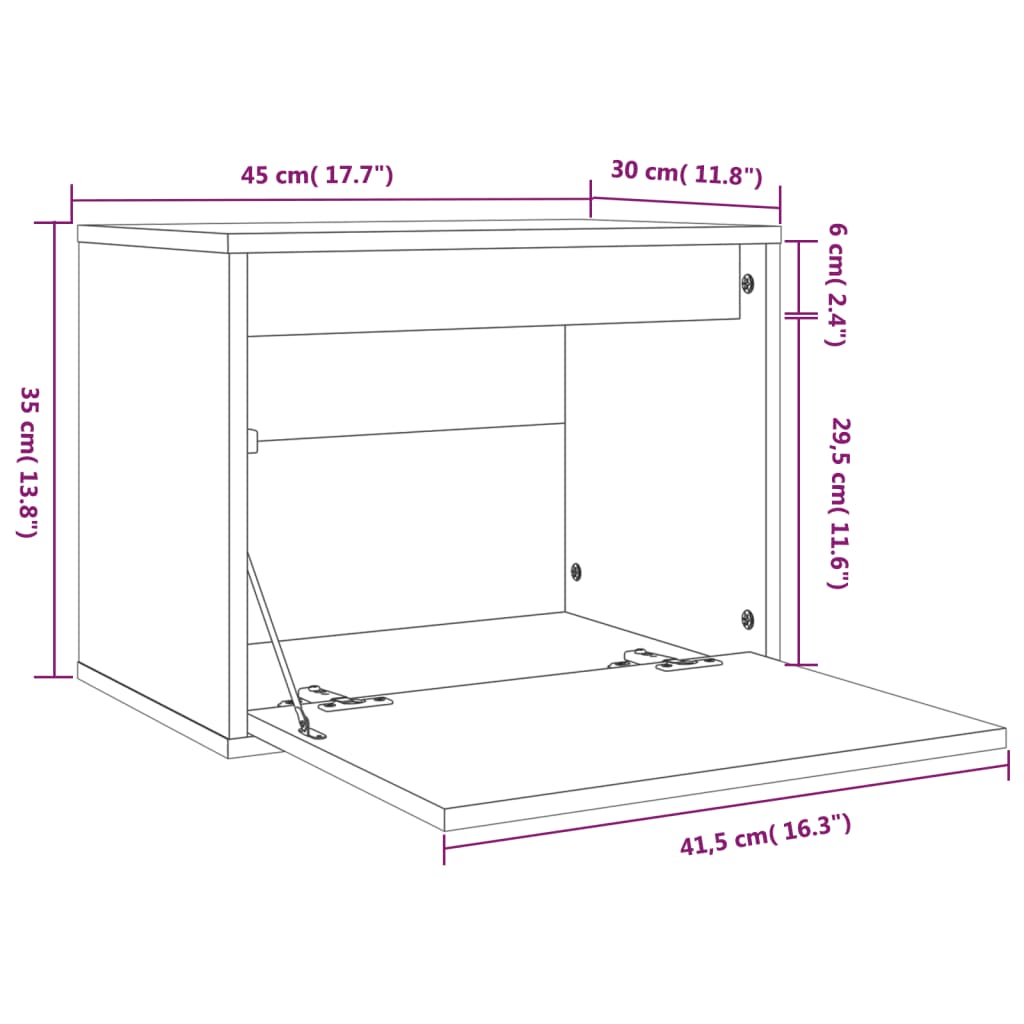 Wandkast 45X30X35 Cm Massief Grenenhout Honingbruin - Design Meubelz