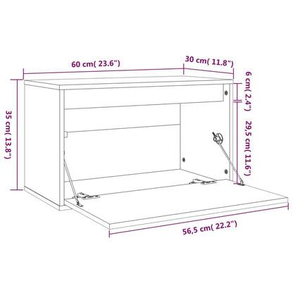 Wandkast 60X30X35 Cm Massief Grenenhout - Design Meubelz