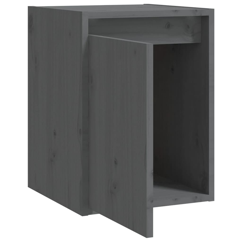 Wandkast 30X30X40 Cm Massief Grenenhout Grijs - Design Meubelz