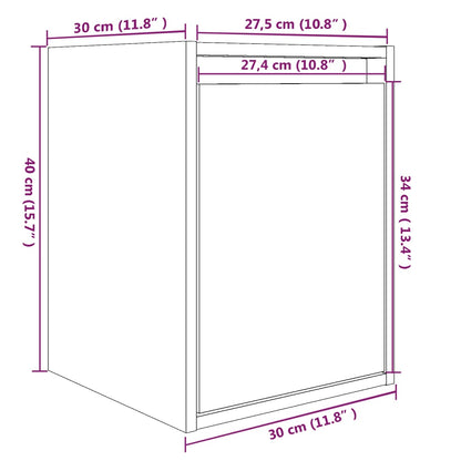 Wandkast 30X30X40 Cm Massief Grenenhout Grijs - Design Meubelz