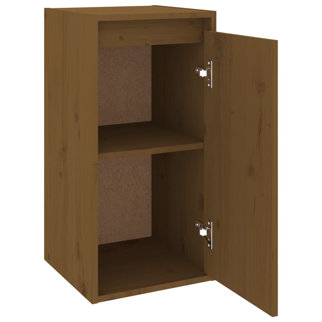 Wandkast 30X30X60 Cm Massief Grenenhout Honingbruin - Design Meubelz