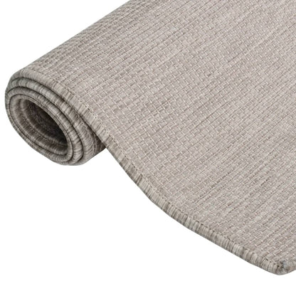 Buitenkleed Platgeweven 80X150 Cm Taupe - Design Meubelz