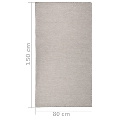 Buitenkleed Platgeweven 80X150 Cm Taupe - Design Meubelz