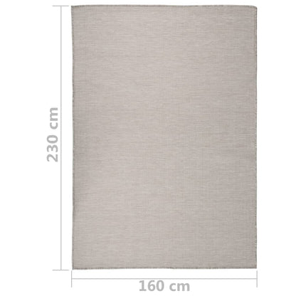 Buitenkleed Platgeweven 160X230 Cm Taupe - Design Meubelz