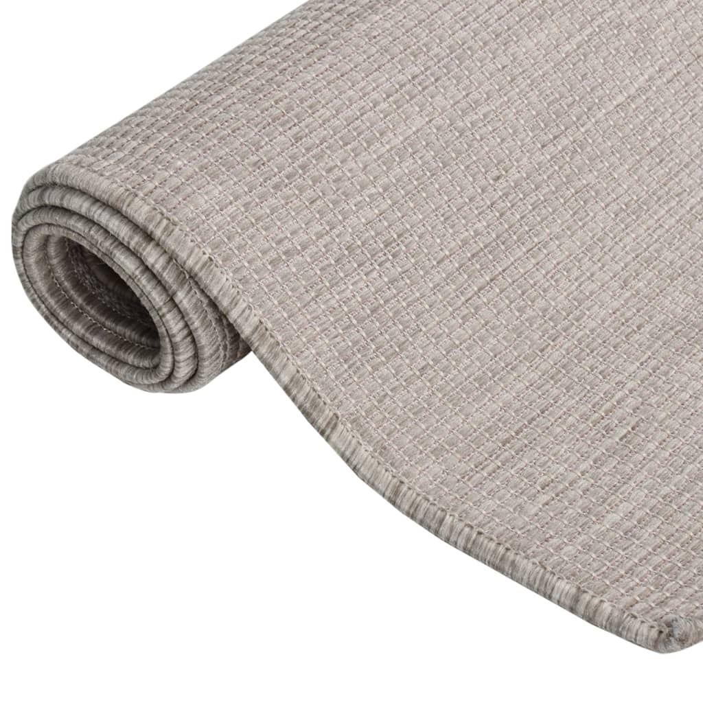 Buitenkleed Platgeweven 200X280 Cm Taupe - Design Meubelz