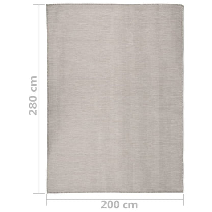 Buitenkleed Platgeweven 200X280 Cm Taupe - Design Meubelz