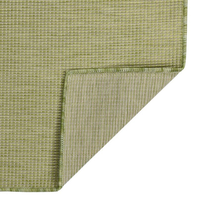 Buitenkleed Platgeweven 80X250 Cm Groen - Design Meubelz