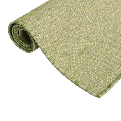 Buitenkleed Platgeweven 80X250 Cm Groen - Design Meubelz