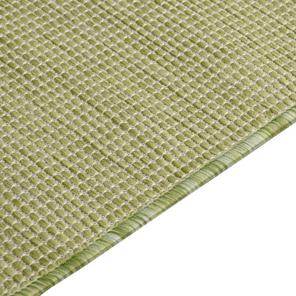 Buitenkleed Platgeweven 80X250 Cm Groen - Design Meubelz