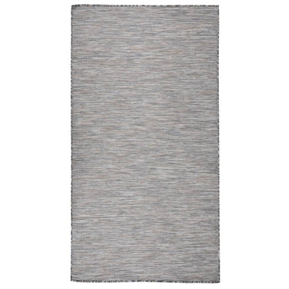 Buitenkleed Platgeweven 160X230 Cm Bruin en Zwart - Design Meubelz