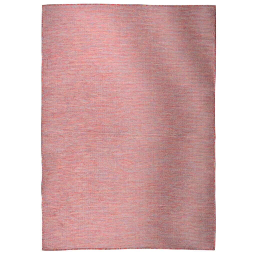 Buitenkleed Platgeweven 140X200 Cm Rood - Design Meubelz