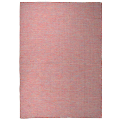 Buitenkleed Platgeweven 140X200 Cm Rood - Design Meubelz