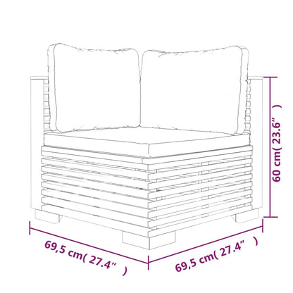 9-Delige Loungeset Met Kussens Massief Teakhout - Design Meubelz