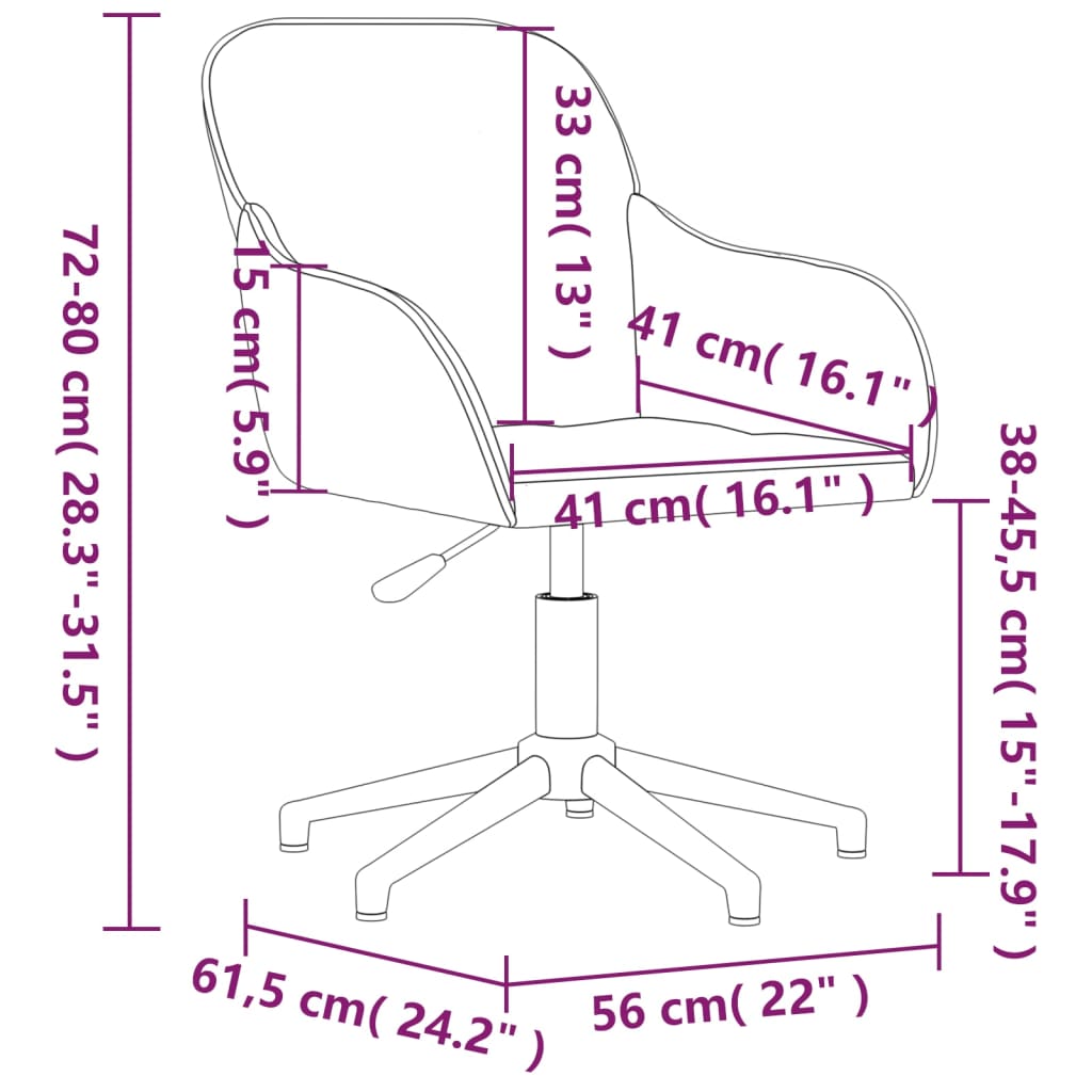 Eetkamerstoelen Draaibaar 2 St Fluweel Crèmekleurig - Design Meubelz