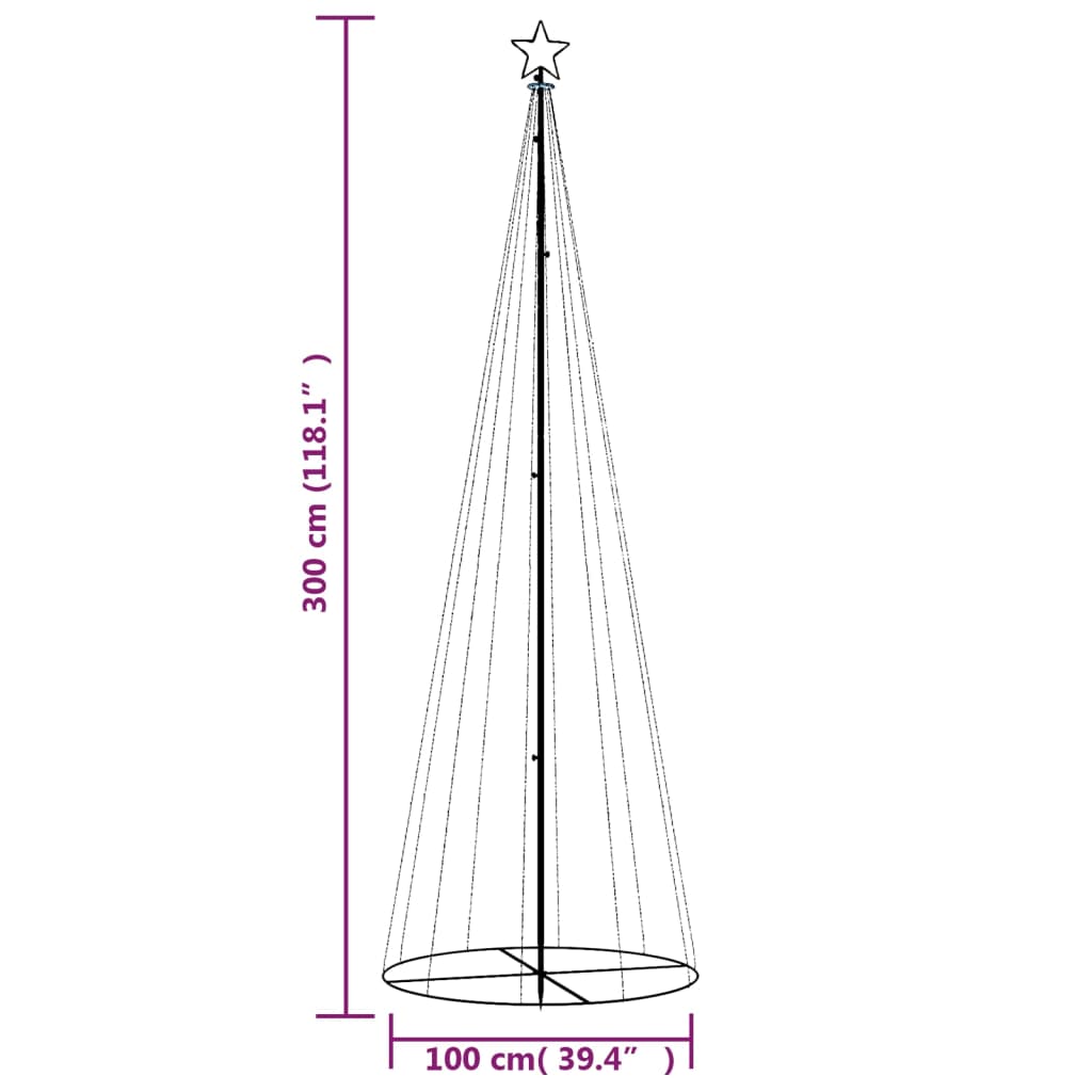 Kegelkerstboom 310 Led's 100X300 Cm Blauw Blauw - Design Meubelz