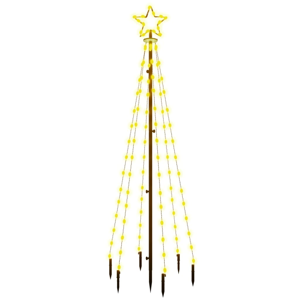 Kerstboom Met Grondpin 108 Led's Warmwit 180 Cm Warmwit - Design Meubelz