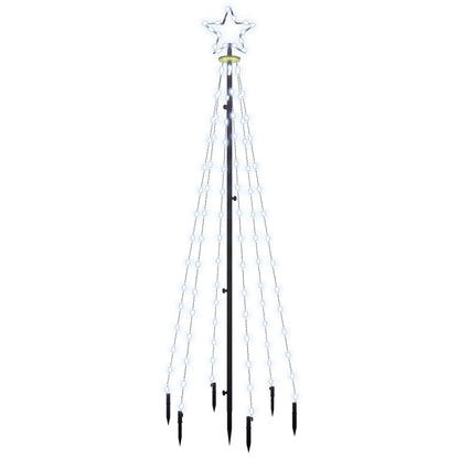 Kerstboom Met Grondpin 108 Led's Koudwit 180 Cm 180 x 70 cm - Design Meubelz
