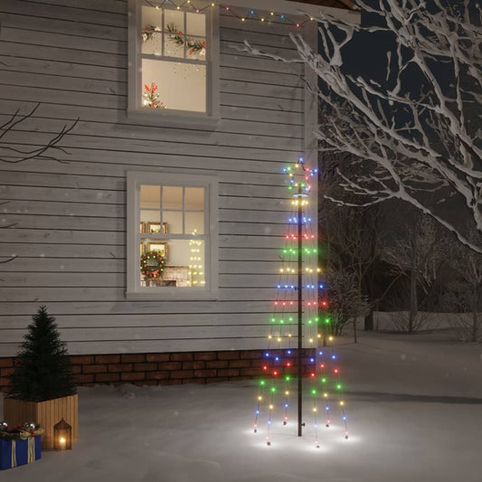 Kerstboom Met Grondpin 108 Led's Meerkleurig 180 Cm Multikleur - Design Meubelz