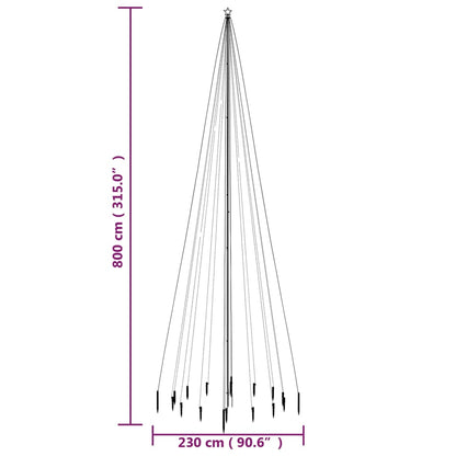 Kerstboom Met Grondpin 1134 Led's Koudwit 800 Cm 800 x 230 cm - Design Meubelz