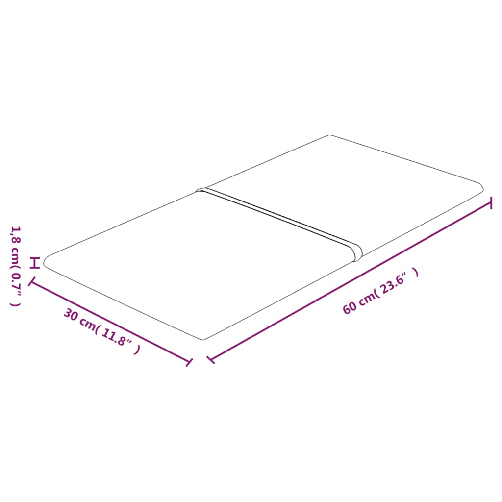 Wandpanelen 12 St 2,16 M² 60X30 Cm Stof Wijnrood 60 x 30 cm - Design Meubelz