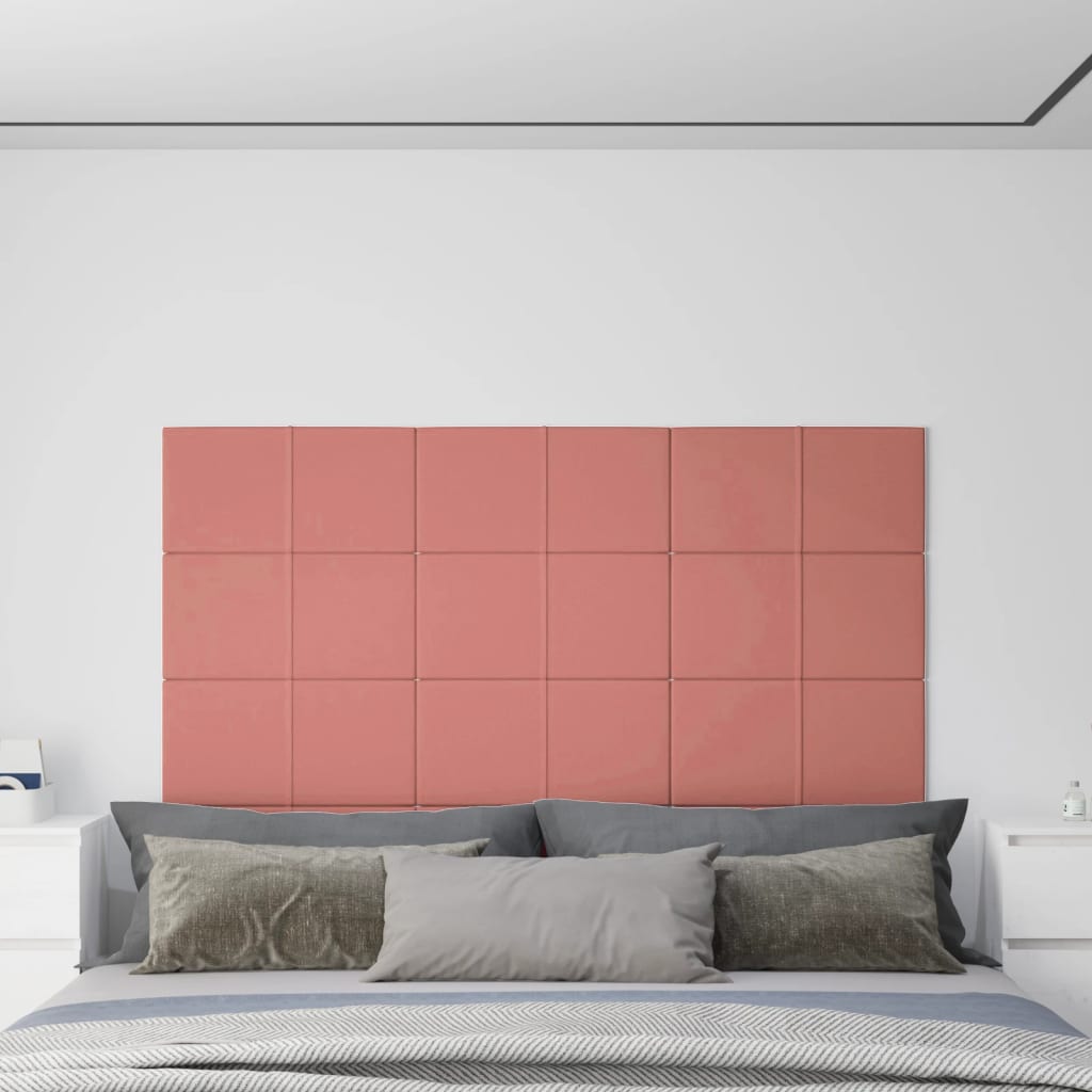 Wandpanelen 12 St 2,16 M² 60X30 Cm Fluweel Roze 60 x 30 cm - Design Meubelz