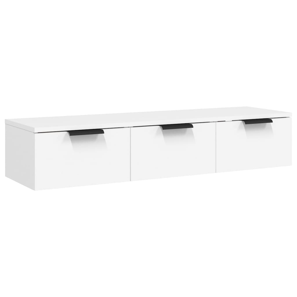 Wandkast 102X30X20 Cm Bewerkt Hout Wit - Design Meubelz