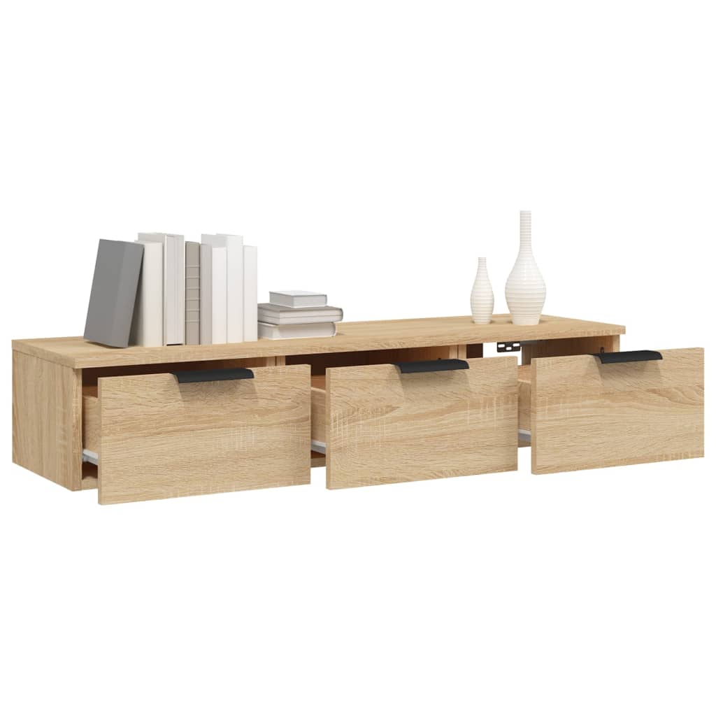 Wandkast 102X30X20 Cm Bewerkt Hout Sonoma Eikenkleurig - Design Meubelz