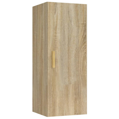 Wandkast 34,5X34X90 Cm Bewerkt Hout Sonoma Eikenkleurig - Design Meubelz