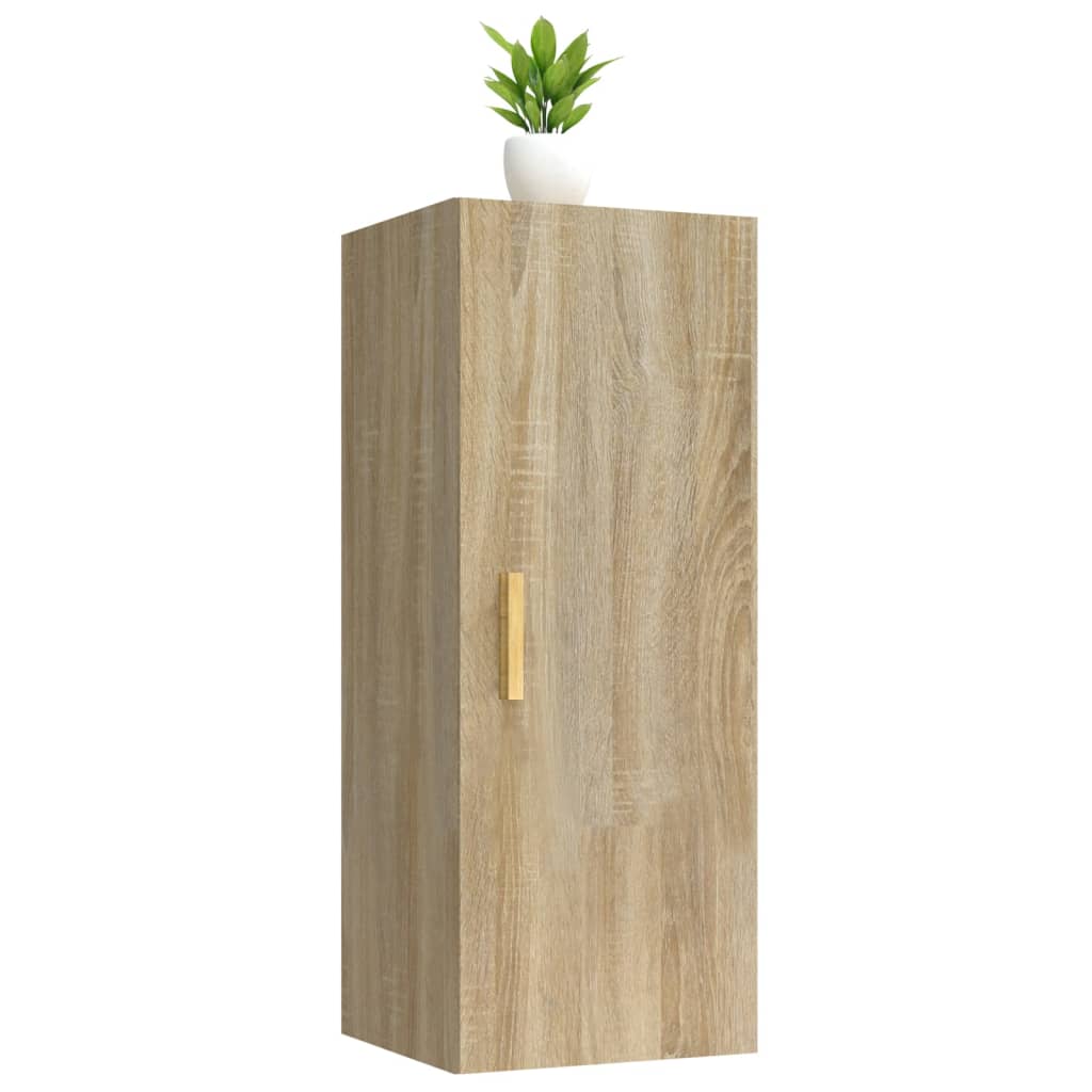 Wandkast 34,5X34X90 Cm Bewerkt Hout Sonoma Eikenkleurig - Design Meubelz