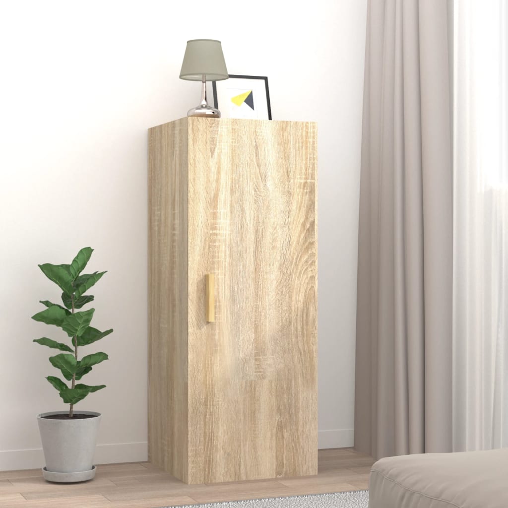 Wandkast 34,5X34X90 Cm Bewerkt Hout Sonoma Eikenkleurig - Design Meubelz