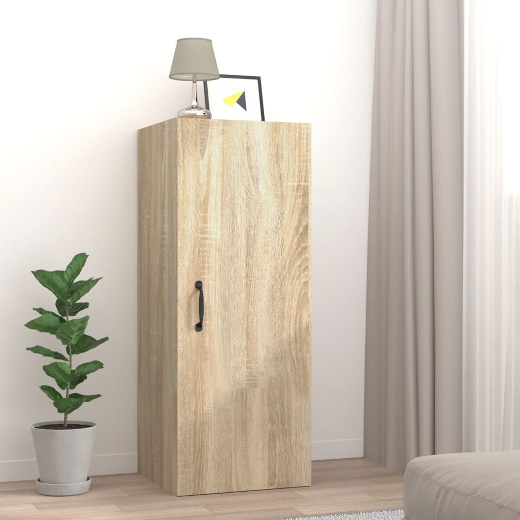 Wandkast 34,5X34X90 Cm Bewerkt Hout Sonoma Eikenkleurig - Design Meubelz