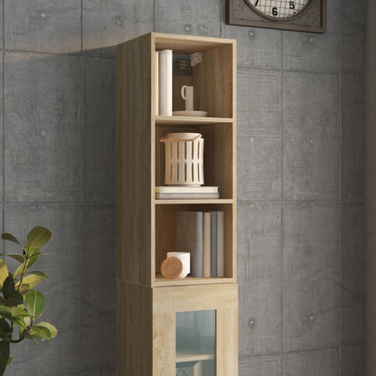 Wandkast 34,5X32,5X90 Cm Bewerkt Hout Sonoma Eikenkleurig - Design Meubelz