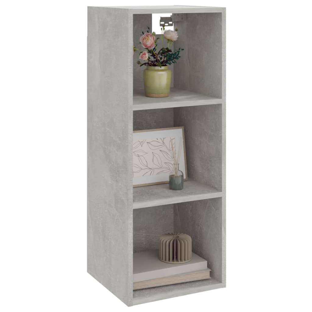 Wandkast 34,5X32,5X90 Cm Bewerkt Hout Betongrijs - Design Meubelz